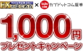 �J�u�h�b�g�R���،��ɖ��������J�݂�����ƁA����1,000�~�v���[���g�I